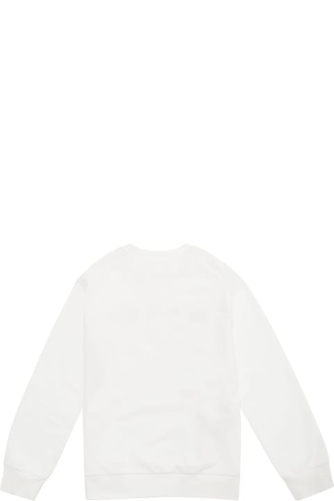 Marni for Kids Marni White Crewneck Sweatshirt With Logo Lettering Print In Cotton Boy