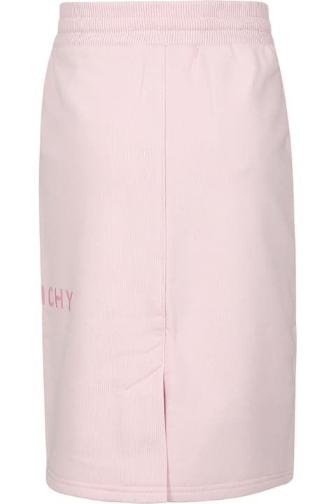 Bottoms for Girls Givenchy Pink Skirt For Girl With Logo