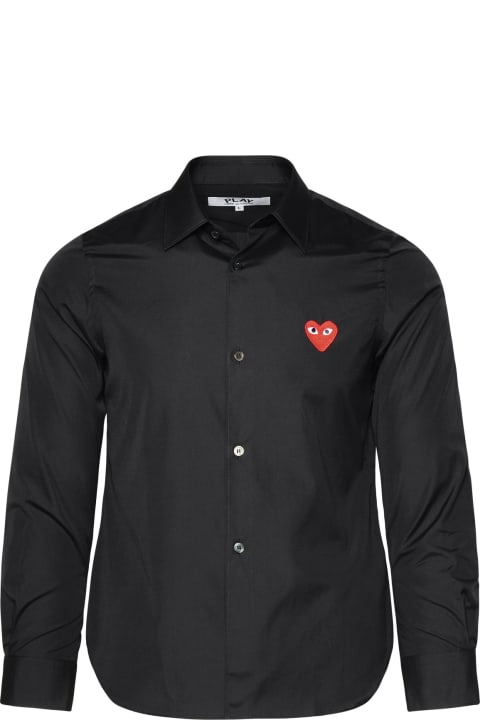 メンズ Comme des Garçons Playのシャツ Comme des Garçons Play Black Cotton Shirt