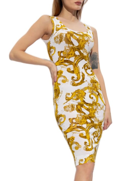 Versace Jeans Couture Women Versace Jeans Couture Barocco Print Sleeveless Midi Dress