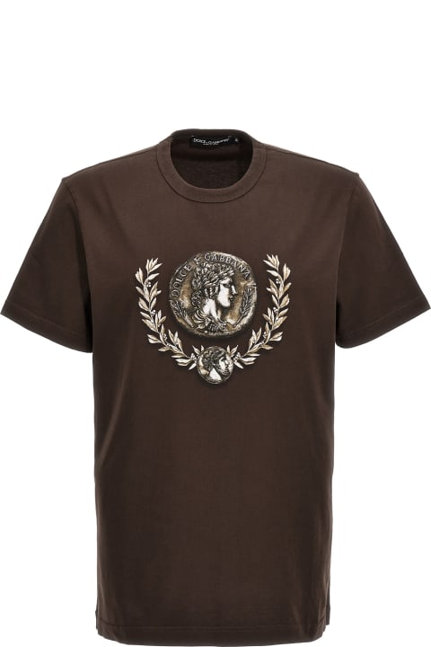 Dolce & Gabbana Topwear for Men Dolce & Gabbana Coins And Laurel Print T-shirt