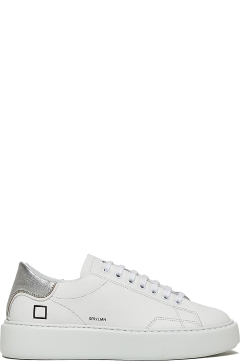 D.A.T.E. Sneakers for Women D.A.T.E. Sfera Women's Sneaker In Leather And Silver Heel