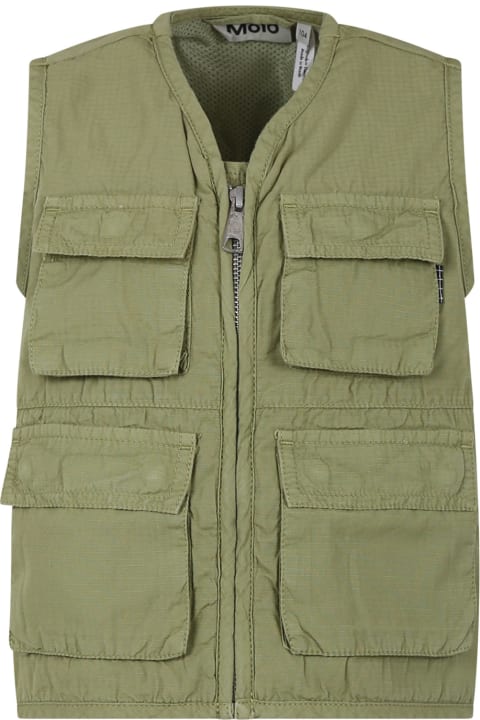 Molo Coats & Jackets for Boys Molo Green Vest Haiko For Boy