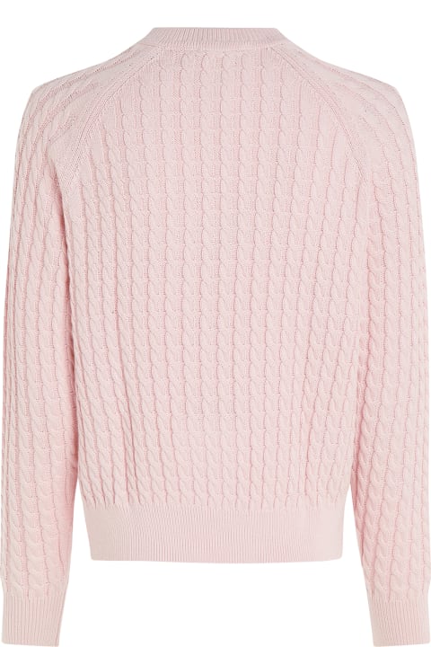 Tommy Hilfiger Sweaters for Women Tommy Hilfiger Pink Relaxed-fit Sweater In Woven Knit
