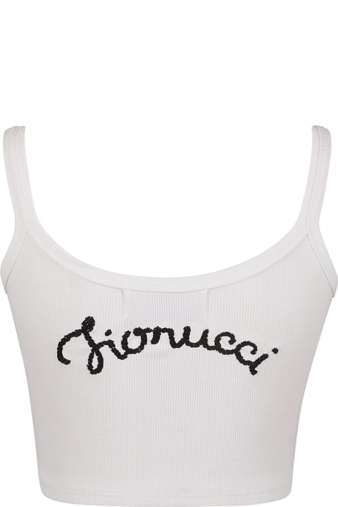 Fiorucci Topwear for Women Fiorucci Embroidered Cropped Tank Top