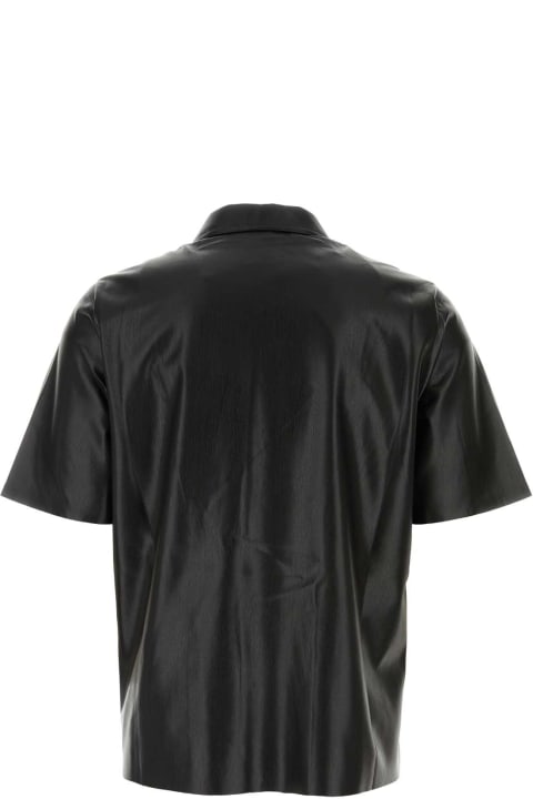 メンズ Nanushkaのシャツ Nanushka Black Synthetic Leather Bodil Shirt