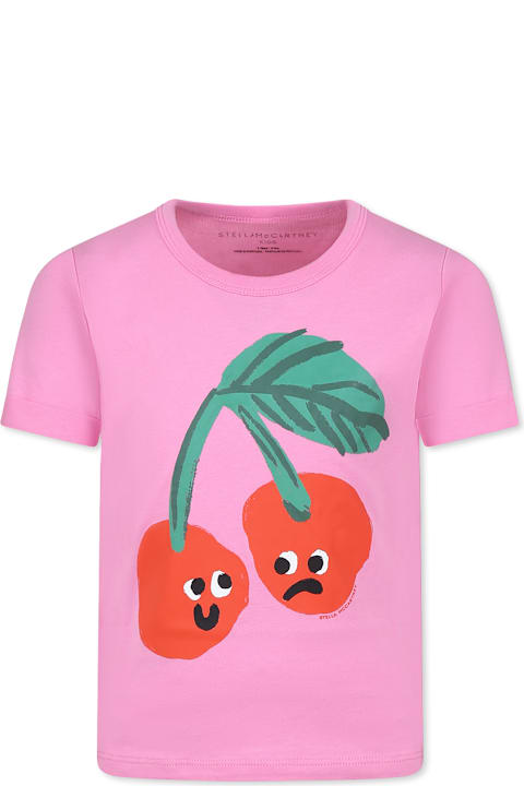 Homeware Stella McCartney Kids Pink T-shirt For Girl With Cherries