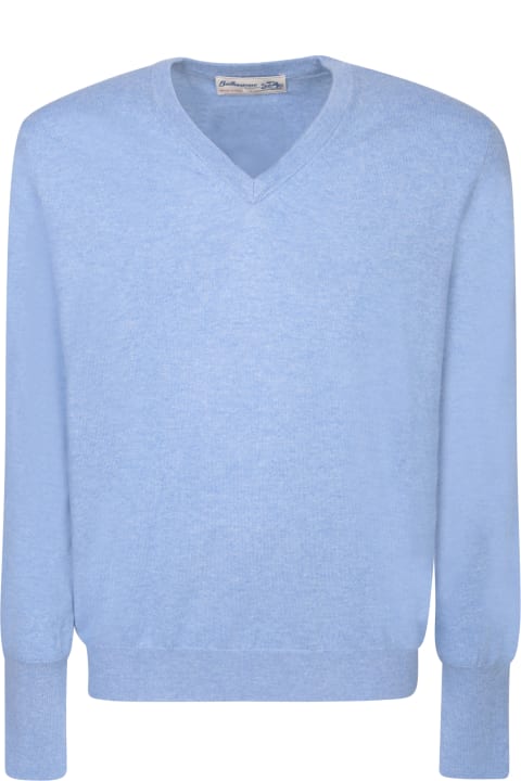 Ballantyne Sweaters for Men Ballantyne V-neck Blue Jumper