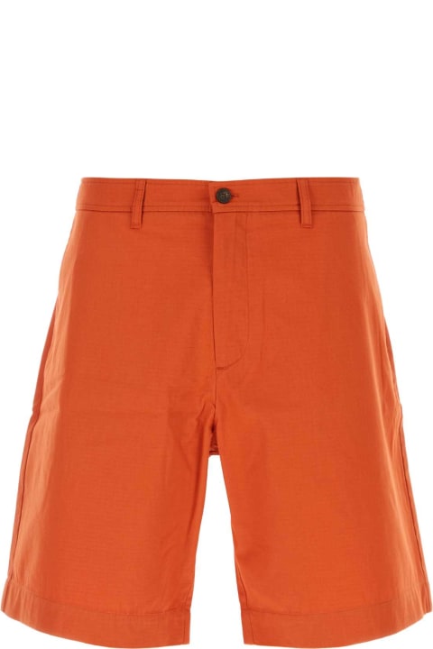 メンズ Maison Kitsunéのボトムス Maison Kitsuné Dark Orange Cotton Bermuda Shorts