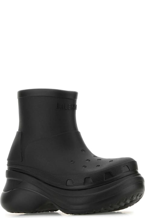 Balenciaga Boots for Men Balenciaga Black Rubber Crocs Ankle Boots