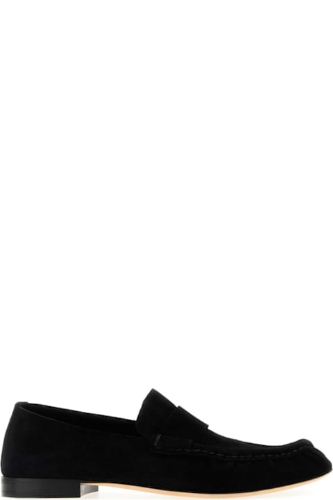 The Row for Kids The Row Black Leather Loafers