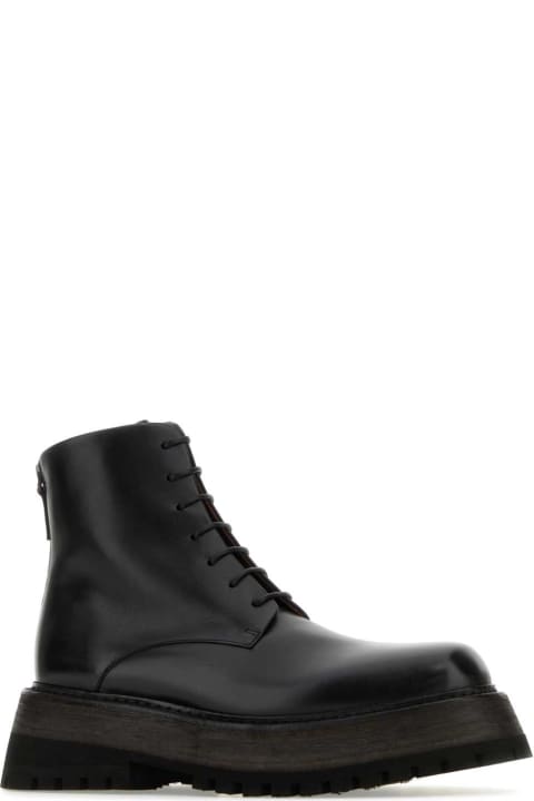 Boots for Men Marsell Black Leather Ankle Boots