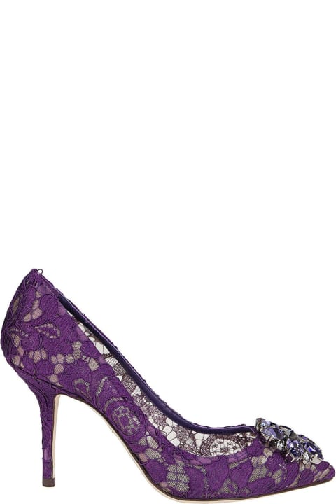 Dolce & Gabbana High-Heeled Shoes for Women Dolce & Gabbana Taormina Lace Embellished Pumps