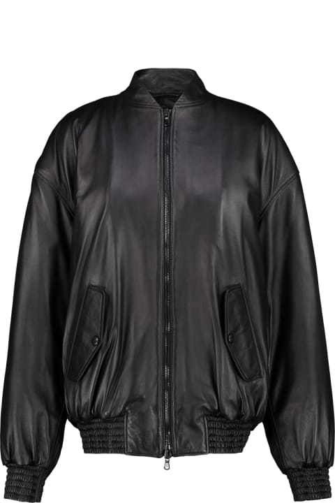 WARDROBE.NYC معاطف وجواكت لـ السيدات WARDROBE.NYC Leather Bomber Jacket