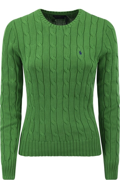 Homeware Polo Ralph Lauren Cable Knit Pullover With Contrasting Embroidered Logo