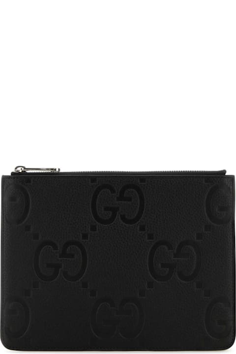 Gucci Black Leather Medium Clutch