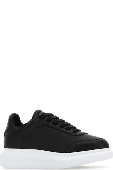 Homeware Alexander McQueen Black Leather Sneakers With Black Leather Heel