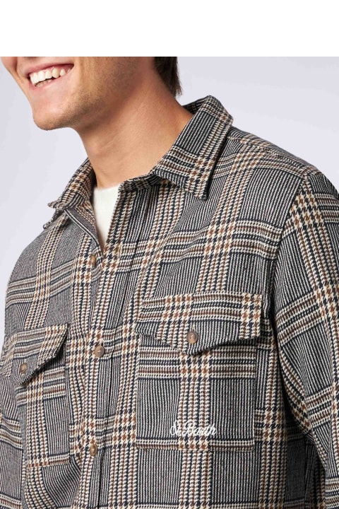 Homeware MC2 Saint Barth Man Wooly Shirt With Prince Of Wales Pattern
