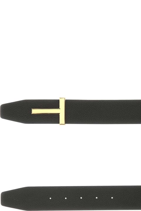 Accessories for Men Tom Ford Dark Brown Leather Belt