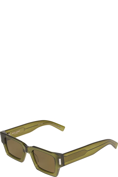 Homeware Saint Laurent Eyewear Rectangular Frame Flame Effect Sunglasses