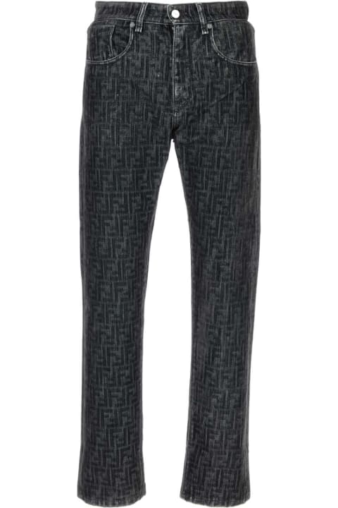 Fendi for Men Fendi Embroidered Denim Jeans