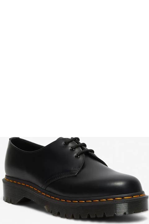 Dr. Martens أحذية برباط لـ القسم الرجالي Dr. Martens 1461 Bex Black leather derby shoes with yellow stitching - 1461 Bex