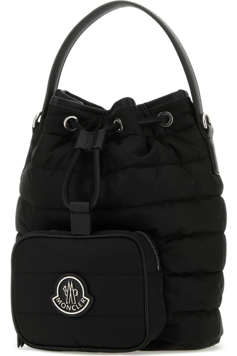 ウィメンズ Monclerのトートバッグ Moncler Black Nylon Kilia Bucket Bag