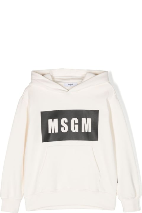 Sweaters & Sweatshirts for Boys MSGM Msgm Felpa Nera In Cotone Con Cappuccio Bambino