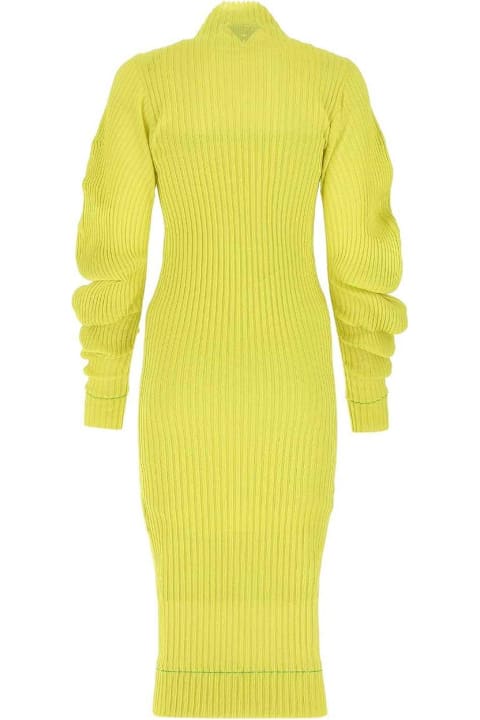 أدوات منزلية Bottega Veneta Turtleneck Cut-out Rib-knit Dress