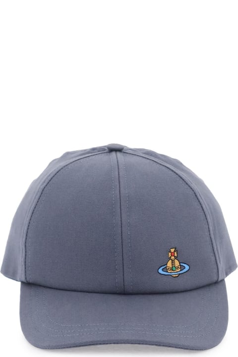 Accessories for Men Vivienne Westwood Uni Colour Baseball Cap With Orb Embroidery