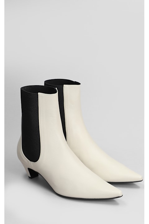 Roberto Festa Boots for Women Roberto Festa Puntes High Heels Ankle Boots In Beige Leather