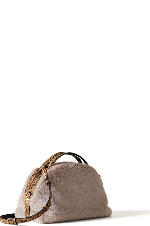 Borbonese Women Borbonese Borsa Bauletto Small In Faux Fur With Shoulder Strap