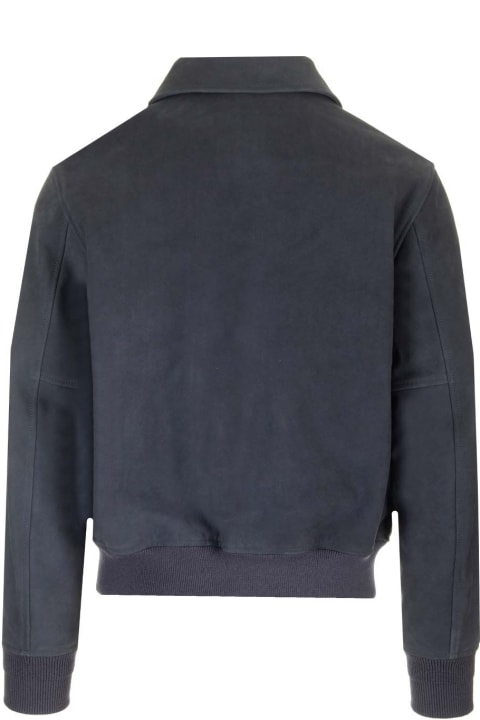 Givenchy معاطف وجواكت لـ القسم الرجالي Givenchy Blue Suede Jacket