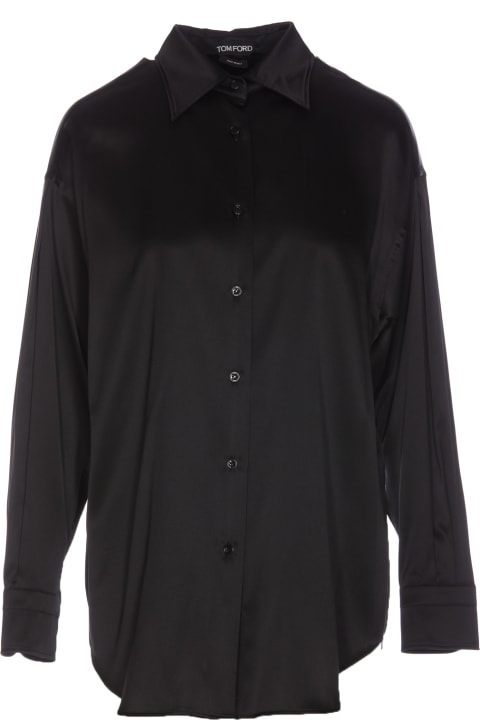 Topwear for Women Tom Ford Stretch Silk Satin Relaxed Fit Shirt