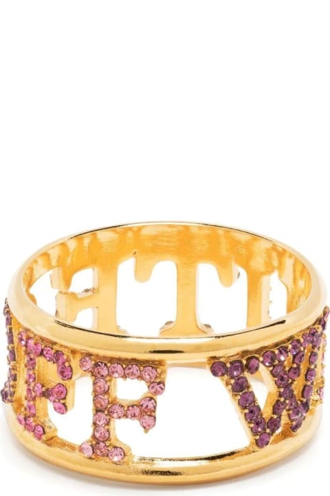 Jewelry for Women Off-White Pavè Ring With Logo