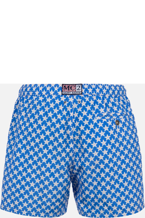 Homeware MC2 Saint Barth Man Lightweight Fabric Swim-shorts Lighting 70 With Seastars Print
