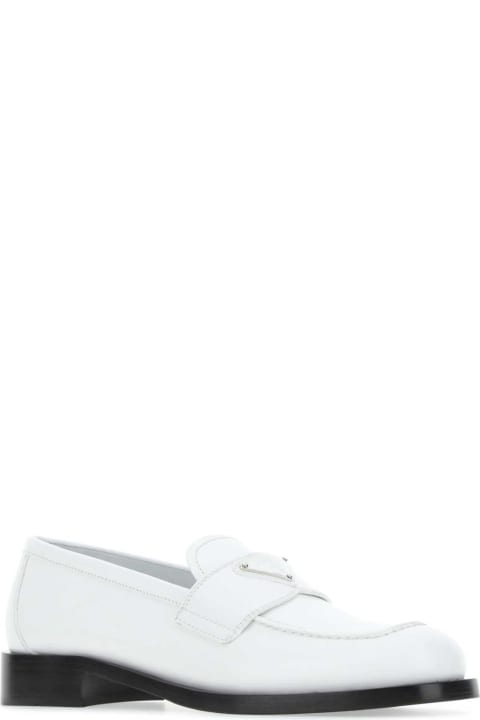 Shoes for Women Prada White Leather Loafers