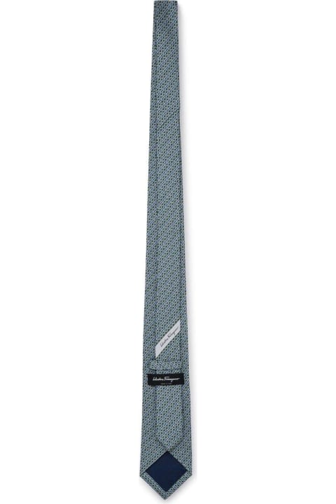 Ferragamo for Men Ferragamo Gancini-printed Pointed Tip Tie