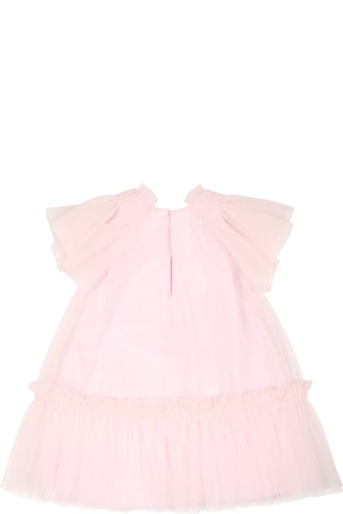 Fendi for Kids Fendi Pink Dress For Baby Girl With Logo