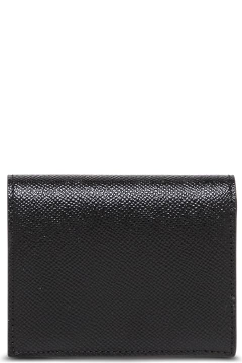 Ferragamo Accessories for Women Ferragamo 'gancini' Black Bifold Wallet In Grained Leather Woman