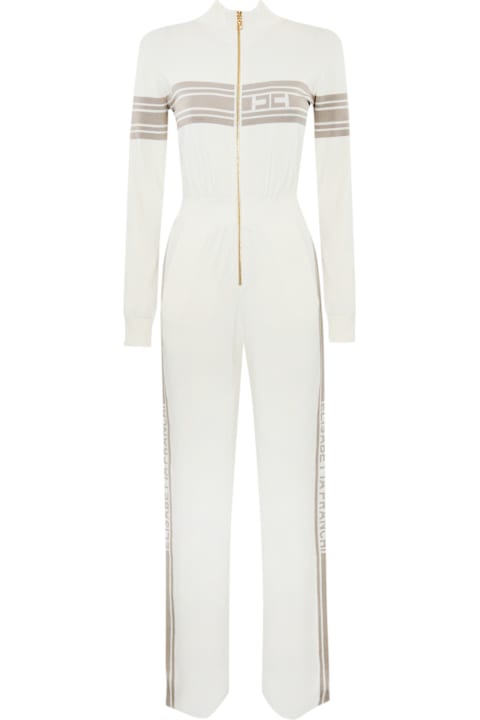 Homeware Elisabetta Franchi Viscose Jumpsuit With Logo Bands