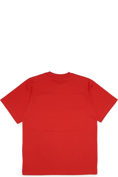 Fashion for Men Dsquared2 D2t857u Slouch Fit-eco T-shirt Dsquared Red Organic Cotton T-shirt With Logo