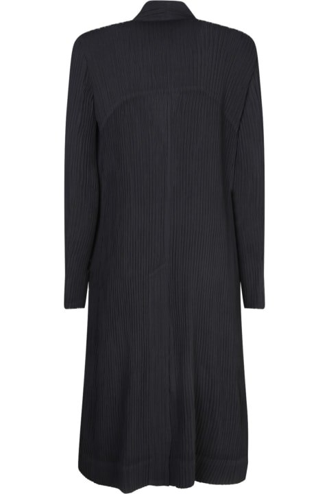 Issey Miyake Sweaters for Women Issey Miyake Pleated Long Black Cardigan
