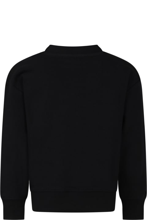 ボーイズ MSGMのニットウェア＆スウェットシャツ MSGM Black Sweatshirt For Kids With Logo