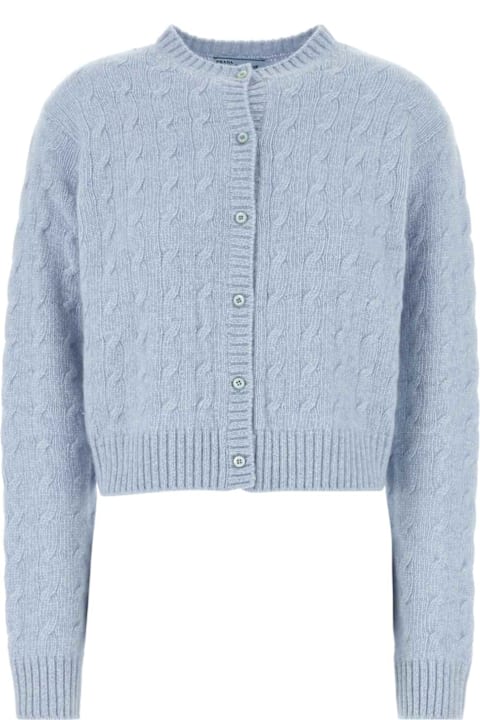 Fleeces & Tracksuits for Women Prada Lightblue Cashmere Cardigan