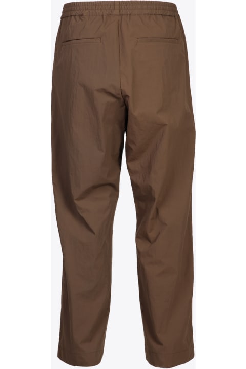 Elasticated Trouser Chocolate brown nylon pant - Elasticated pant