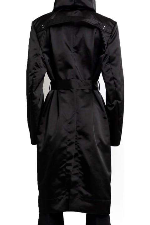 Rick Owens Coats & Jackets for Men Rick Owens Slim High Shine Hooded Coat