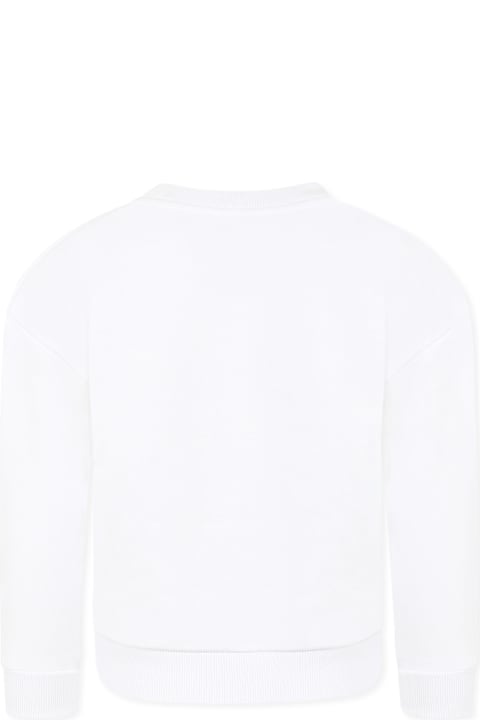 Homeware Rykiel Enfant White Sweatshirt For Girl With Logo