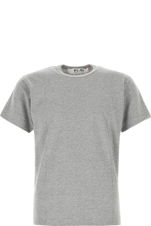 Comme des Garçons Play Topwear for Men Comme des Garçons Play Grey Cotton T-shirt