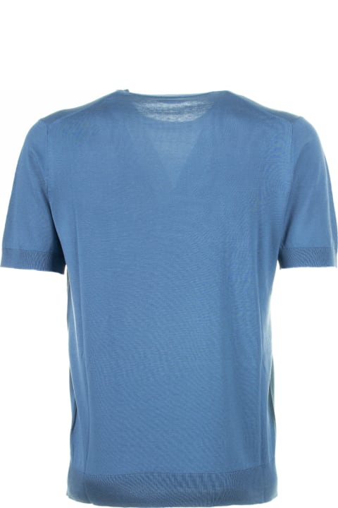 Paolo Pecora Clothing for Men Paolo Pecora Light Blue Cotton And Silk T-shirt